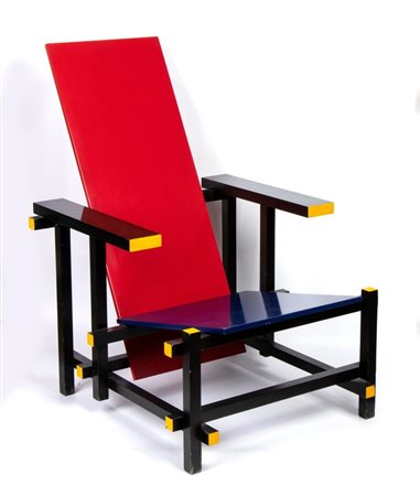 CASSINA  
Poltrona Red and Blue Cassina 1973
 Altezza x larghezza x profondità: 88 x 65,5 x 33 cm. Altezza seduta: 45 cm.