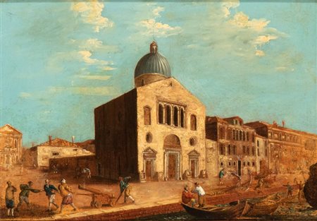 Artista attivo a Venezia, prima metà XIX secolo  
Veduta di Venezia XIX secolo
Olio su tela Altezza x larghezza tela: 33 x 47 cm; con cornice: 45 x 58 cm