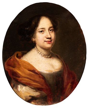  
Ritratto di dama con perle Francia, XVIII secolo
 Altezza x larghezza con cornice: 78 x 66 cm. Altezza x larghezza: 62,5 x 50,5 cm.