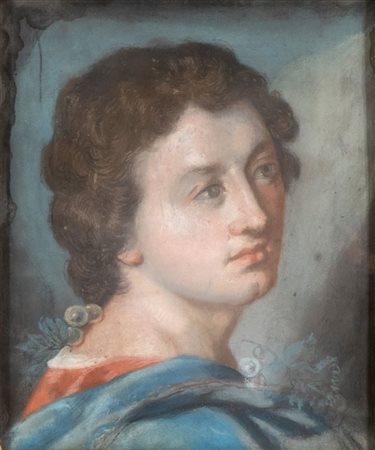 Artista italiano, XVIII - XIX secolo  
Testa di giovane 
Pastello su carta riportato su tela  Altezza x larghezza: 34,5 x 28,5 cm.