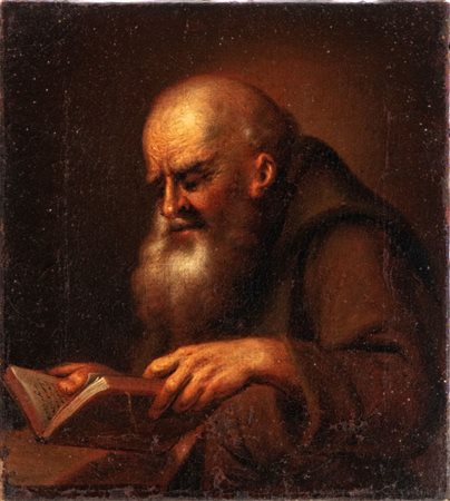  
Busto di frate con libro XVIII secolo
Olio su tela Altezza x larghezza: 24,3 x 22 cm.