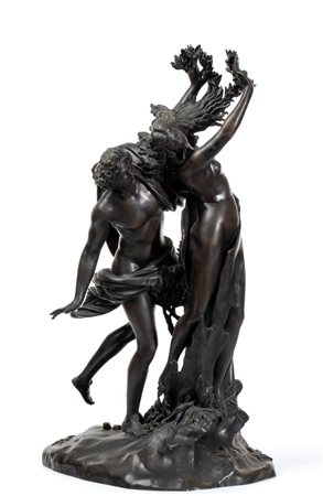 MORELLI E RINALDI, Roma  
Scultura in bronzo raffigurante Apollo e Dafne XIX secolo
 Altezza x larghezza x profondità: 61 x 36 x 27 cm.