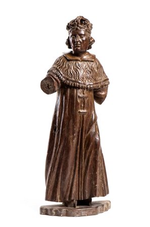  
Scultura lignea italiana fine XVIII, inizio XIX secolo
 Altezza x larghezza x profondità: 42 x 16 x 10 cm.