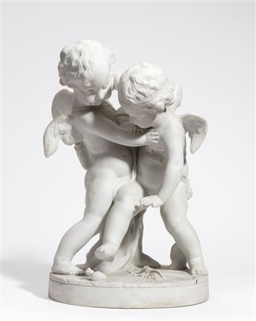  
Scultura in porcellana di biscuit, Francia Francia, XX secolo
 Altezza x larghezza x profondità: 41 x 26 x 24 cm.