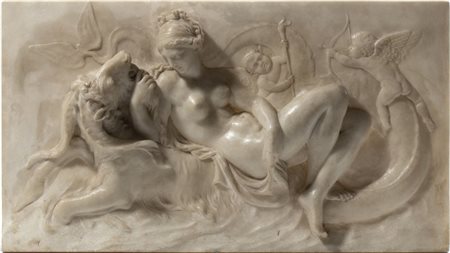 Bassorilievo in marmo con scena mitologica, XIX secolo