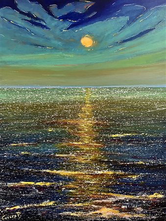 PAPICCIO CESARE Campobasso (Vr) Marina dorata 2024 Acrilico su tela...