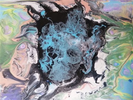 KIROVA DIANA Sofia (BG) (BG) 1962 Faces (Face) 2025 pouring art con acrilici...