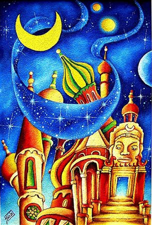 SALA ALESSANDRO genova (Liguria) 1958 La città cosmica 2012 olio e sabbia su...