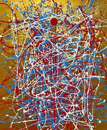 SAPORITI MARCO Gallarate (Varese) 1958 Marina al tramonto 2021 Smalti su tela...