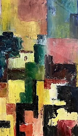 ASERO ANTONINO Catania (CT) 1945 Villaggio Olio su carta 28,00x17,00...