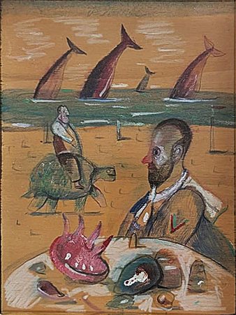 POSSENTI ANTONIO Lucca 1933 - 2016 "La spiaggia delle balene"