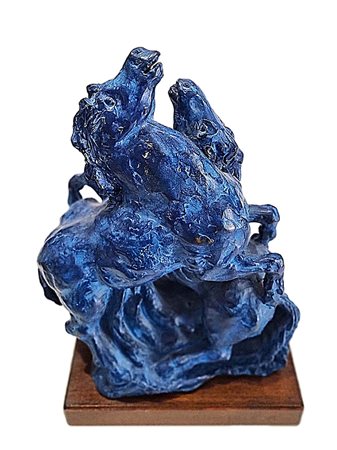 SASSU ALIGI Milano 1912 - Spagna 2000 "Due cavalli rampanti"