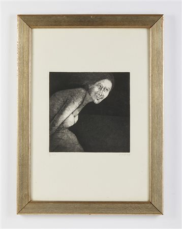 PLATTNER KARL (1919 - 1986) - DONNA SU FONDO NERO.