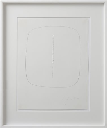 FONTANA LUCIO (1899 - 1968) - CONCETTO SPAZIALE (DALLA CARTELLA 40 DISEGNI DI MAESTRI MODERNI).