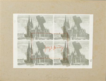 BEUYS JOSEPH (1921 - 1986) - HALVED FELTCROSS OVER COLOGNE.