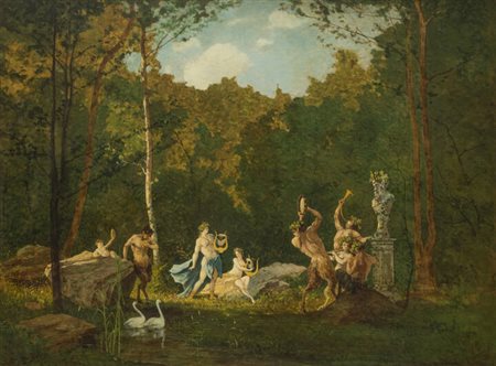 MARCO CALDERINI<BR>Torino 1850 - 1941<BR>"Baccanale", 1875