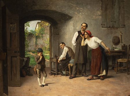 DEMETRIO COSOLA<BR>San Sebastiano Po (TO) 1851 - 1895 Chivasso (TO)<BR>"Occhi severi"