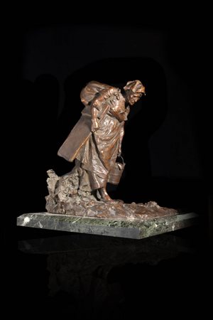 CESARE REDUZZI<BR>Torino 1857 - 1911<BR>''Al torrente'' (1895)