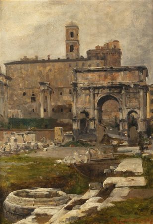 GIACOMO GROSSO<BR>Cambiano (TO) 1860 - 1938 Torino<BR>"Fori romani" 1907