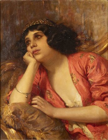 ACHILLE BELTRAME<BR>Arzignano (VI) 1871 - 1945 Milano<BR>"Figura femminile"