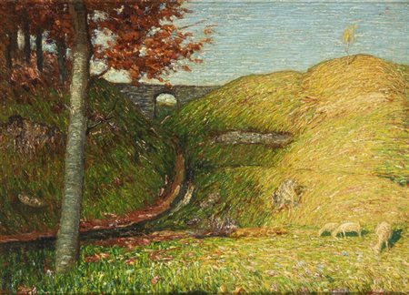 CARLO FORNARA<BR>Prestinone (NO) 1871 - 1968<BR>"Mattino d'ottobre. Ricordo di Buttogno"