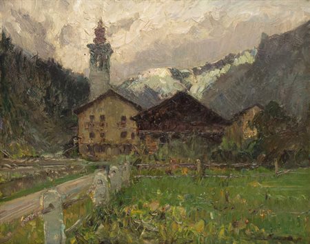 ALESSANDRO LUPO<BR>Torino 1876 - 1953<BR>"Paesaggio montano"