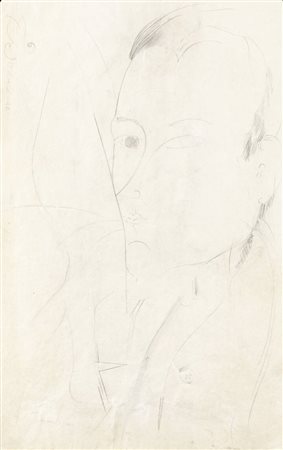AMEDEO MODIGLIANI<BR>Livorno 1884-1920 Parigi<BR>"Portrait d'homme" (1916)