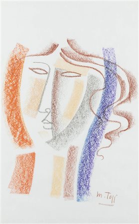 MARIO TOZZI<BR>Fossombrone (PS) 1895 - 1979 Saint-Jean-du-Gard (Francia)<BR>"Volto nel tempo" 1976