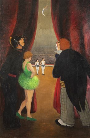 FELICE VELLAN<BR>Torino 1889 - 1976<BR>"Il trapezio"