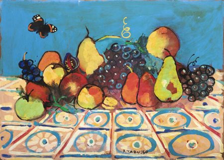FRANCESCO TABUSSO<BR>Sesto San Giovanni (MI) 1930 - 2012 Torino<BR>"Natura morta con farfalla", 1971 circa