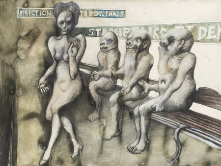 JAN LEBENSTEIN Brest (Bielorussia) 1930 - 1999 Cracovia (Polonia) "Strasbourg St. Denis" 1970