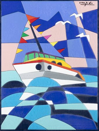 UGO NESPOLO<BR>Mosso Santa Maria (VC) 1941<BR>"In alto mare"