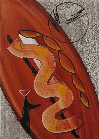 Sergio Dangelo monza 1932 La buona pesca 1992 Smalti e tempera su tela 70x50...