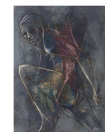 Francesco Vaglica Roma 1965 senza titolo 2014 olio su tela 90x65 Certificato...