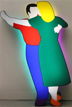 Marco Lodola Dorno 1955 Ballerini Perspex e neon 83x55x12 Certificato di...