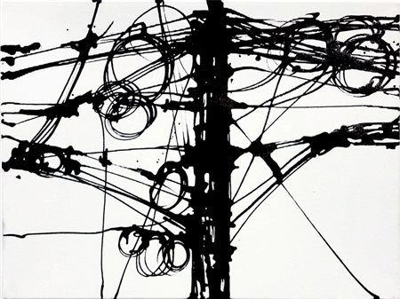 Eleonora Prado Milano 1 Thai cables 2015 Inchiostro su tela 30x40