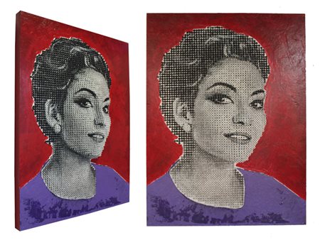 Drill Monkeys Borgomanero 1983 Maria Callas 3D 2013 Acrilico su viti 81x61x10...