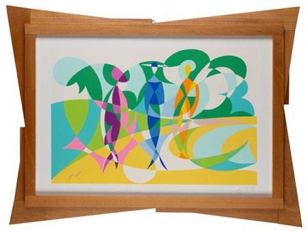 Giacomo Balla (Torino 1871 - Roma 1958)  - Figure e paesaggio nella luce,  
