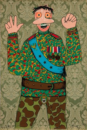 Enrico Baj (Milano 1924 - Vergiate 2003)  - Stratega del doppio gioco, 1971