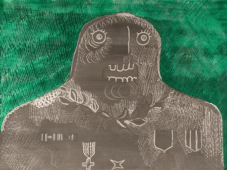 Enrico Baj (Milano 1924 - Vergiate 2003)  - Senza titolo,  