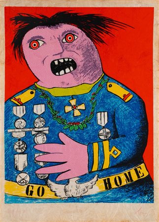 Enrico Baj (Milano 1924 - Vergiate 2003)  - Go home, 1969