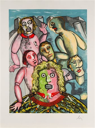 Enrico Baj (Milano 1924 - Vergiate 2003)  - Il Generale e i suoi fantasmi,  