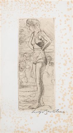 Luigi Bartolini (Cupramontana 1892 - Roma 1963)  - Ragazza in piedi , 1940 ca.