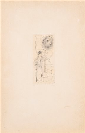 Hans Bellmer (Katowice 1902 - Parigi 1975)  - Senza titolo (donna e scala),  