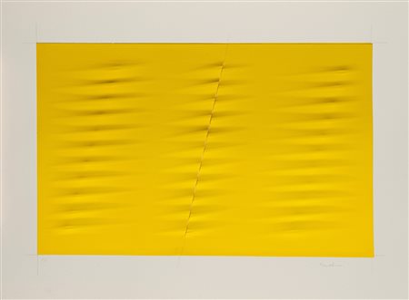Agostino Bonalumi (Vimercate 1935 - Desio 2013)  - Giallo,  