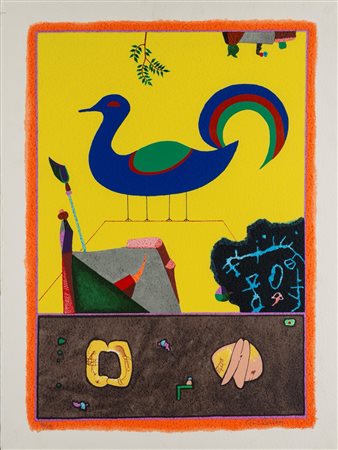 Martin Bradley (Londra 1931)  - Composizione con pavone,  