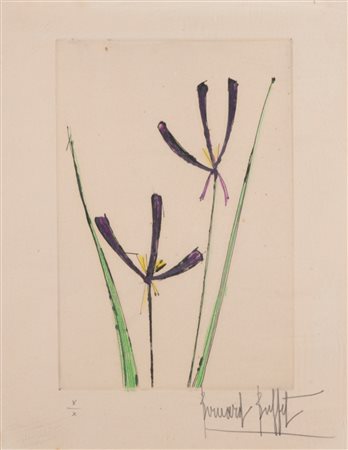 Bernard Buffet (Parigi  1928 - Tourtour 1999)  - Iris,  