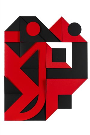 Enrico Castellani (Castelmassa 1930 - Viterbo 2017)  - Nero - rosso, 1999