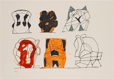 Pietro Consagra (Mazara del Vallo 1920 - Milano 2005)  - Composizione con 6 elementi,  