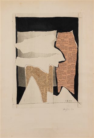 Roberto Crippa (Monza 1921 - Bresso 1972)  - Composizione con giornali, 1960